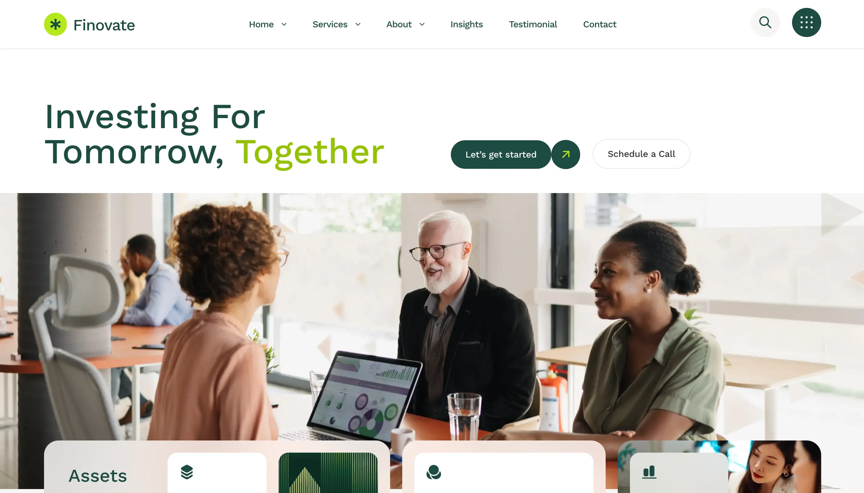 Finovate website template preview